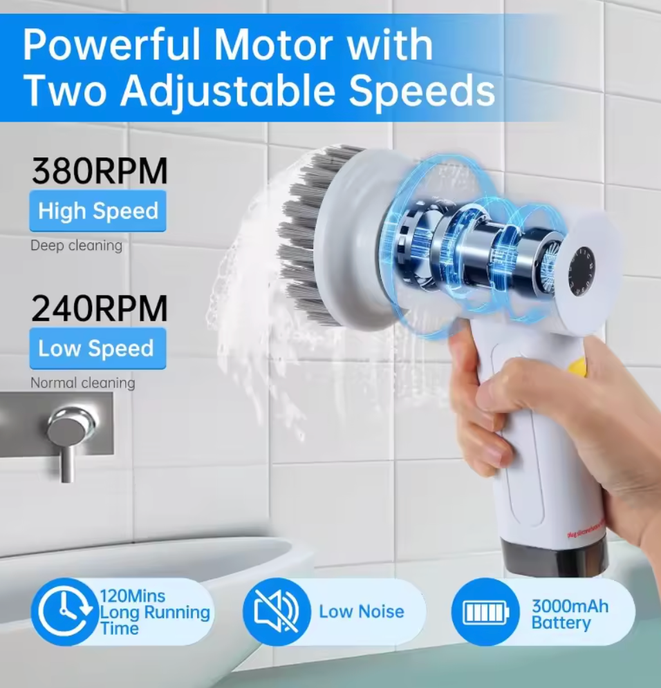 Rechargeable Handheld Scrub Brush For Kitchen Cleaning